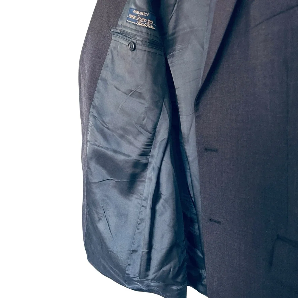 Brooks Brothers 1818 Madison Charcoal Blazer 42L Italy Trabaldo Togna Wool